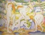 Franz Marc Bathing Girls (mk34) oil on canvas